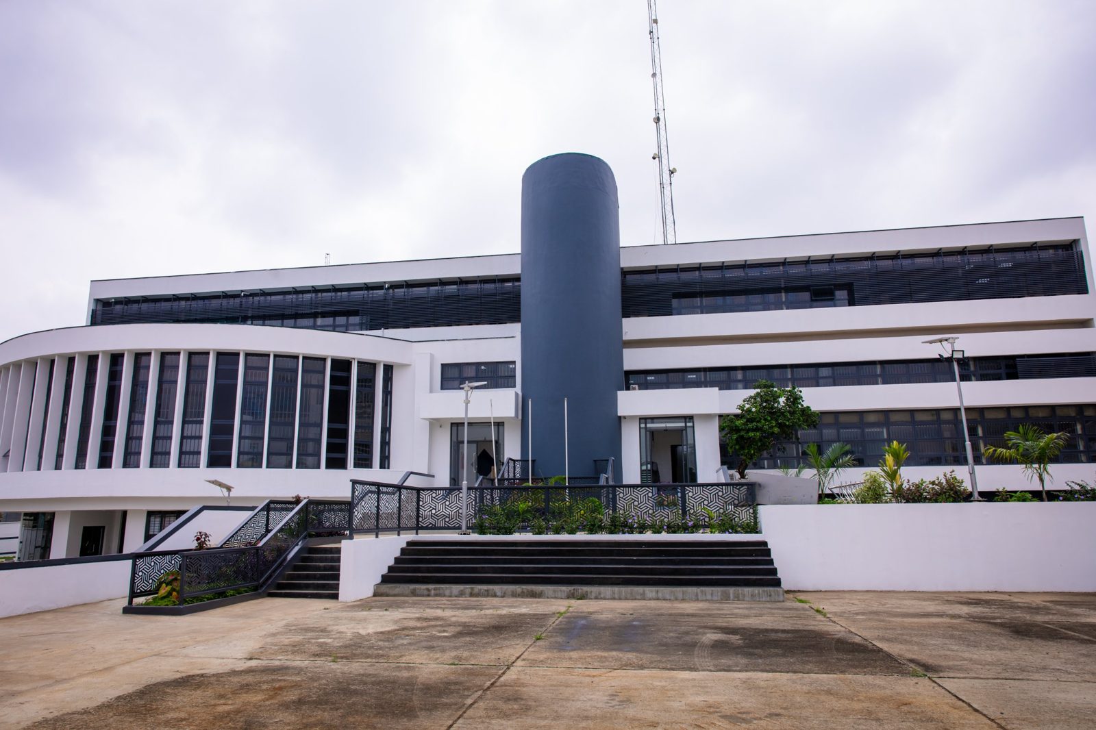 The main entrance steps of the Global Headquarters